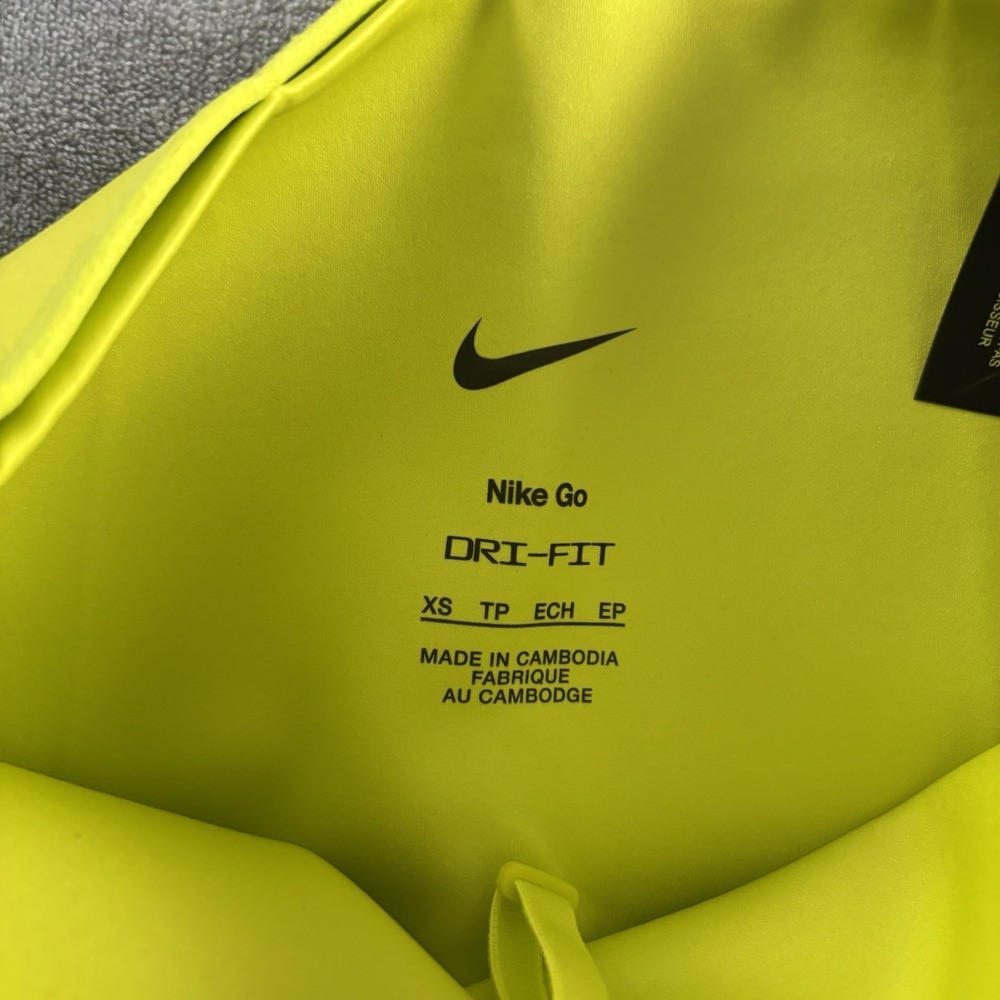 Nike Go Dri-FIT Women's Running Shorts High-Waisted with Pockets XS Yellow New - Picture 3 of 10